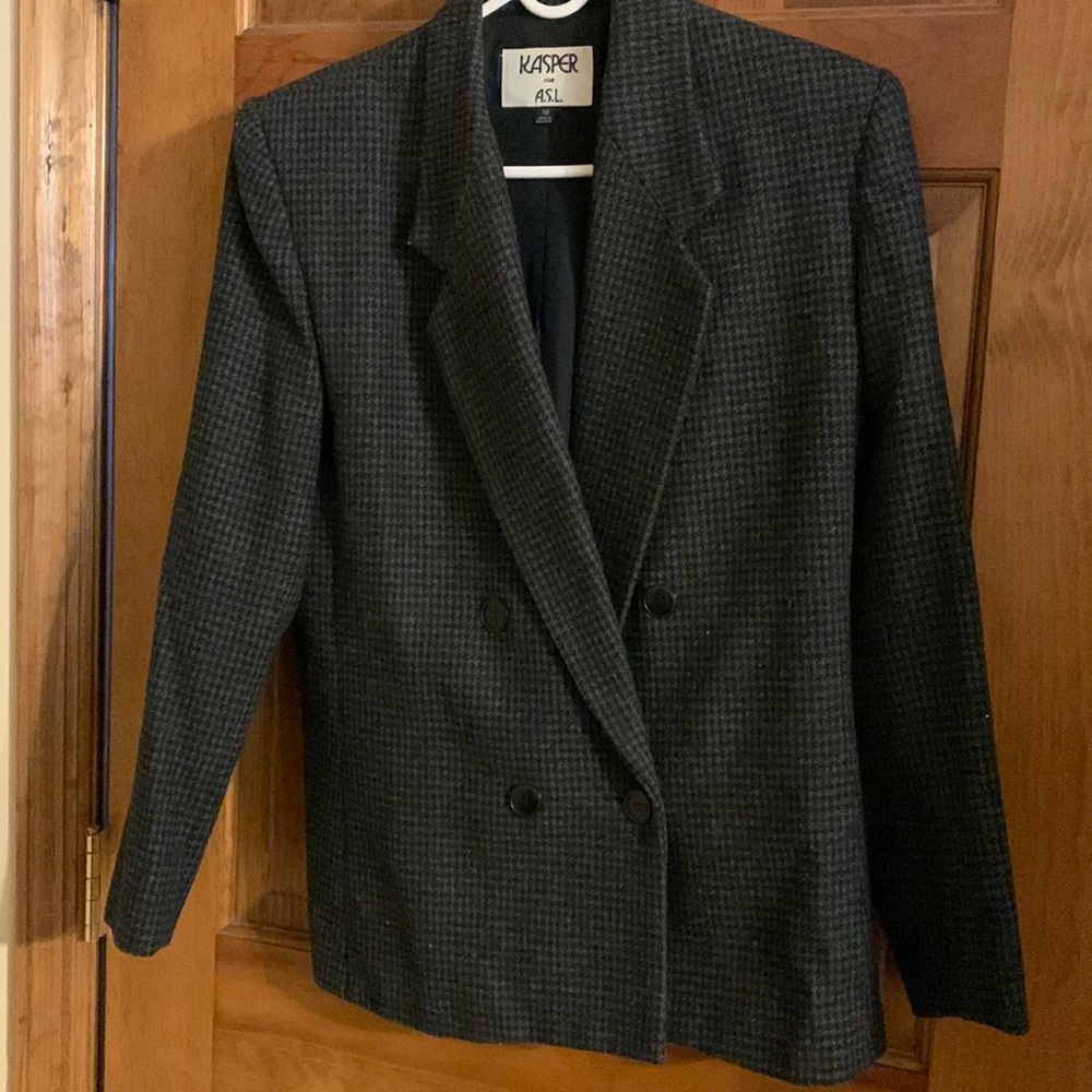 Ladies black & gray suit jacket